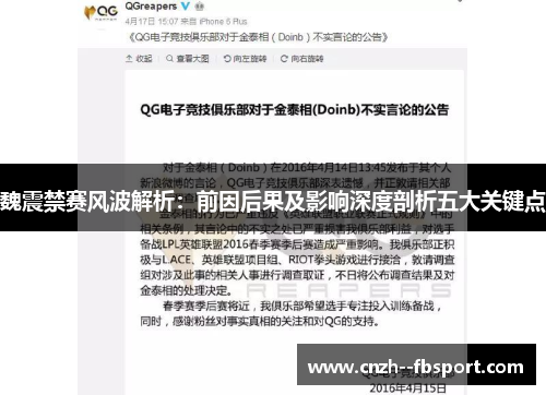 魏震禁赛风波解析：前因后果及影响深度剖析五大关键点