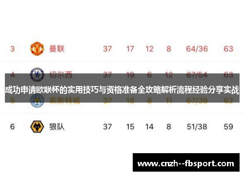 成功申请欧联杯的实用技巧与资格准备全攻略解析流程经验分享实战 成功申请欧联杯的实用技巧与资格准备全攻略解析流程经验分享实战